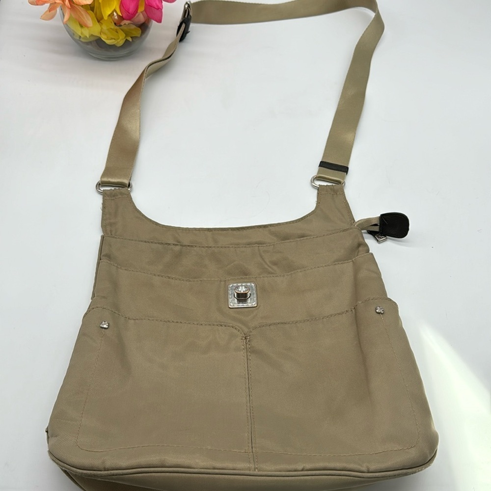 Mosey Tan Nylon Crossbody Bag NYB6705